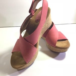 Clark’s cork comfort  wedge sandals - Caslynn Shae